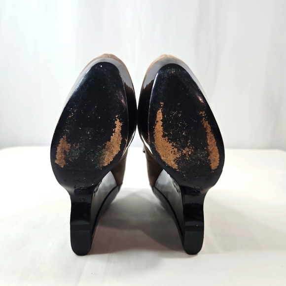 Gianmarco Lorenzi Brown Suede Platform Heels Size 37 - Picture 7 of 8